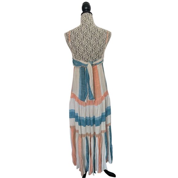 L*Space Santorini Striped Tiered Cover-Up Dress in Paraiso Stripe Size XS - Picture 5 of 12